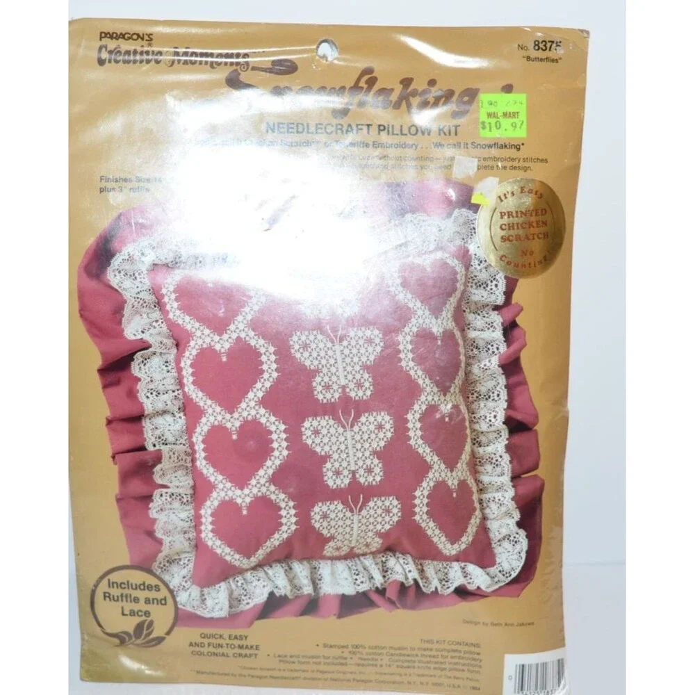 Vtg Creative Moments Pillow Kit 8375 Butterflies 14